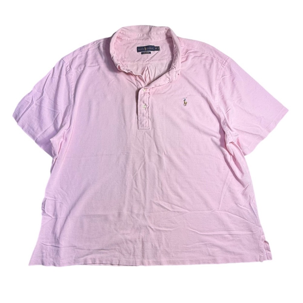 Ralph Lauren Knit Oxford Polo Shirt Mens 3XB Big Pink Cotton Pony-2221